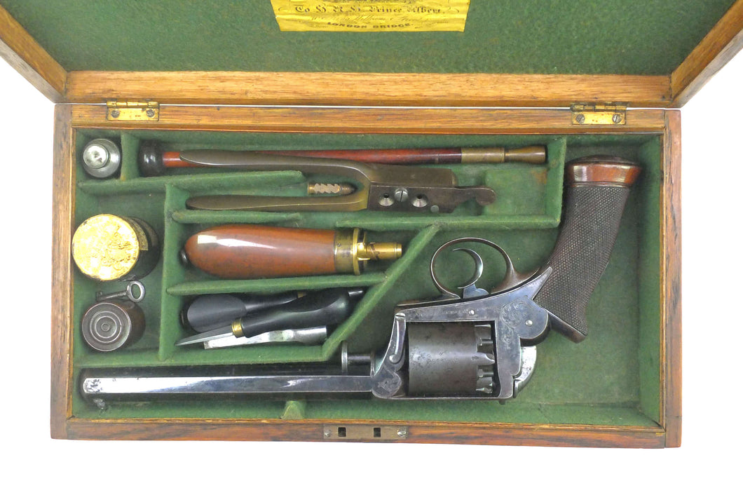 Percussion Revolver 38 Bore Adams Patent 51 Double Action, cased, fine. SN X2033
