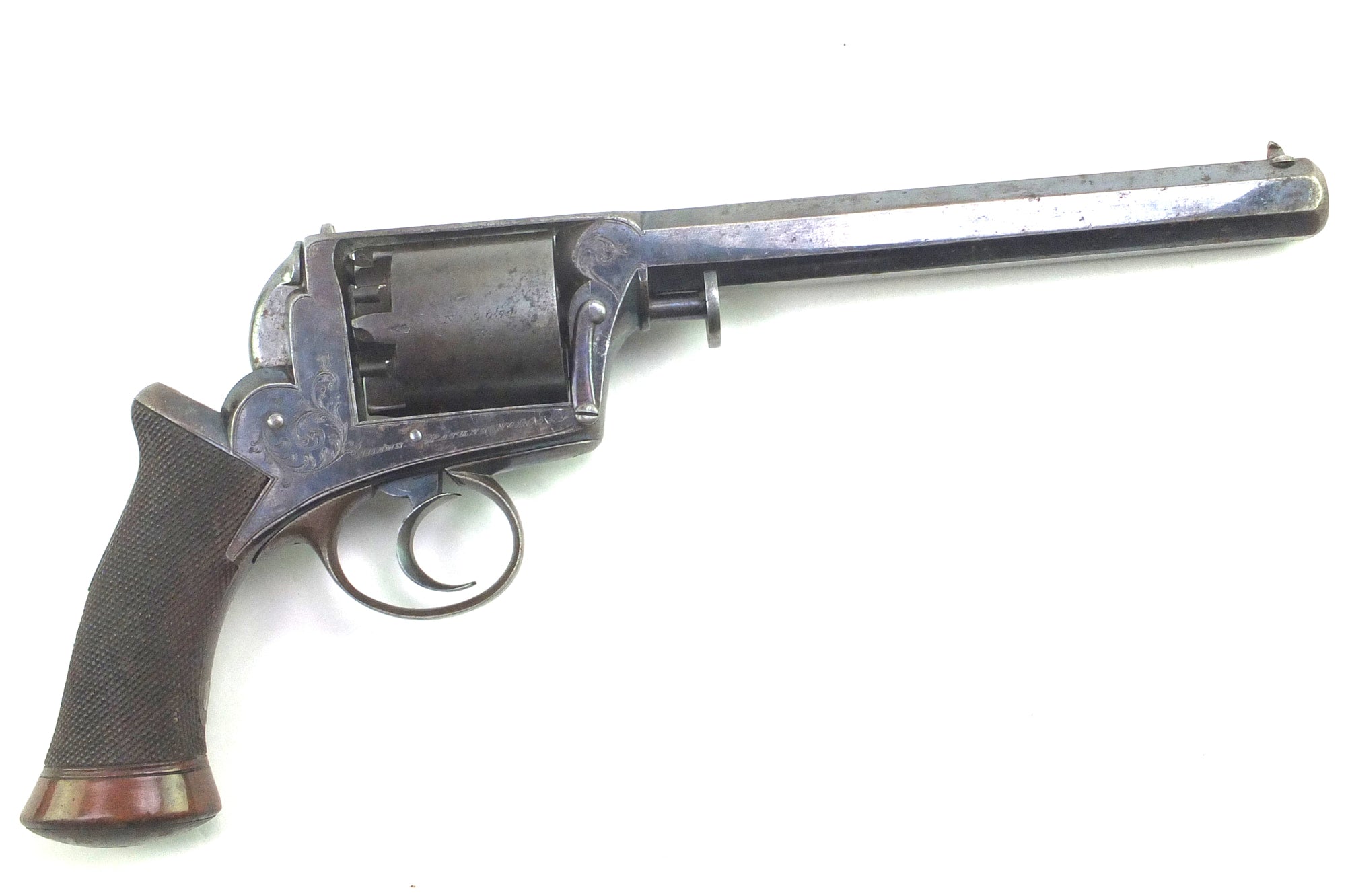 Percussion Revolver 38 Bore Adams Patent 51 Double Action, cased
