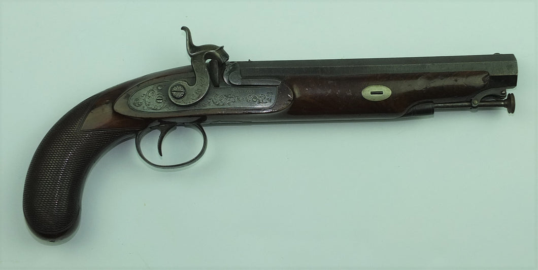 A Surrey Yeomanry Presentation Percussion Cavalry Officer’s Pistol by Gameson. SN 8591