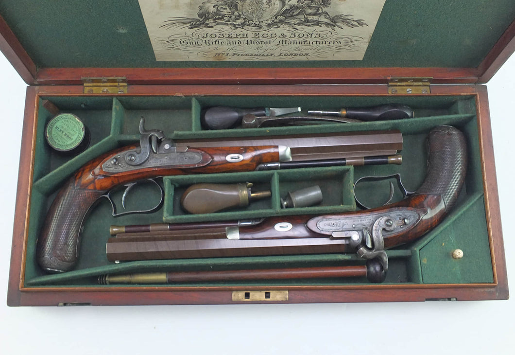 Percussion Duelling Pistols by Joseph Egg, fine cased pair. SN 8895