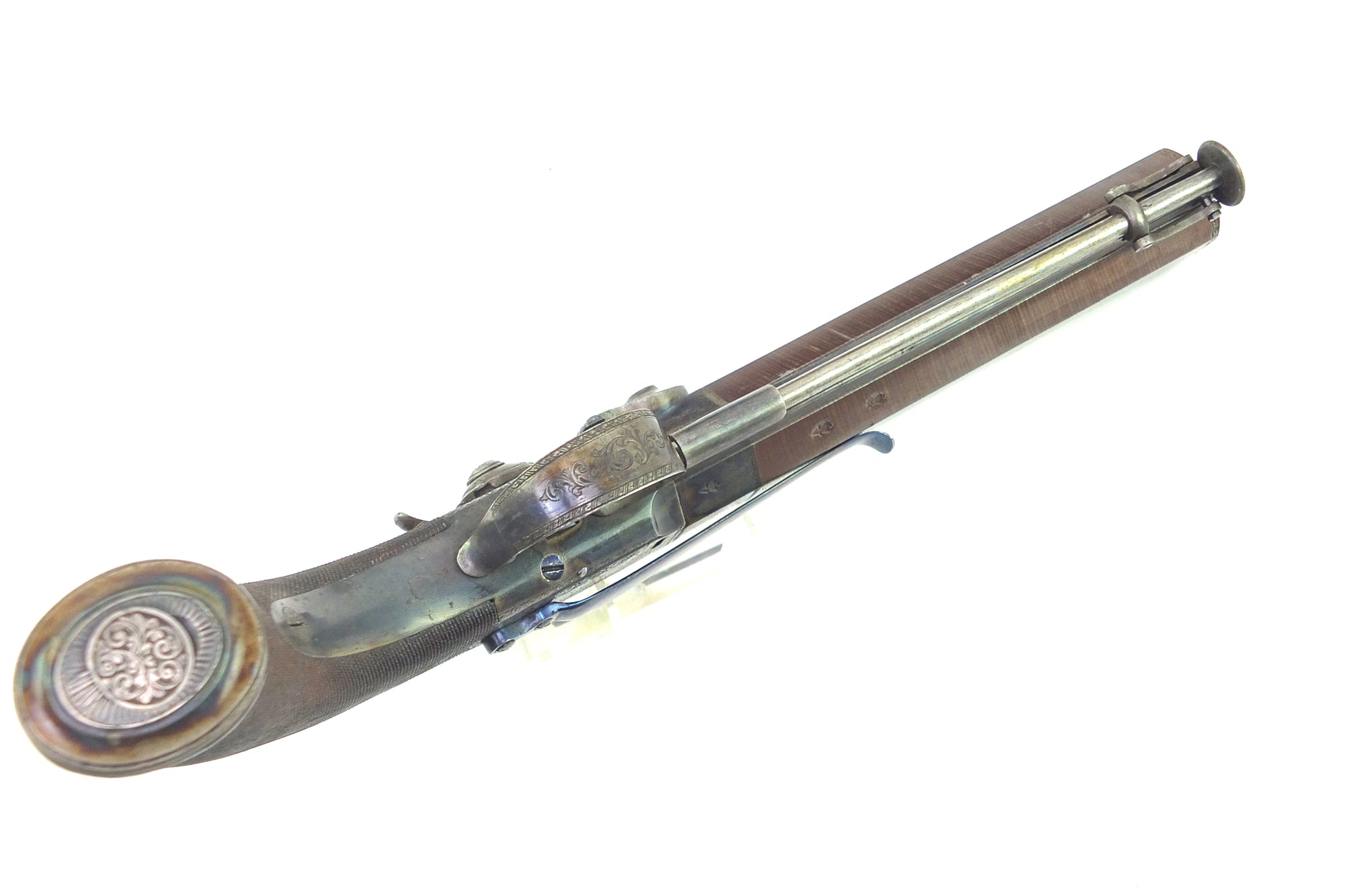 A rare pair of brass barrelled naval percussion pistols by BOND of LONDON  Circa 1835 Ref 3710