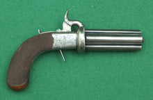 Load image into Gallery viewer, A Rare Four Barrelled, Hand Rotated Percussion Pepperbox by John Dickson of Edinburgh. SN 8484
