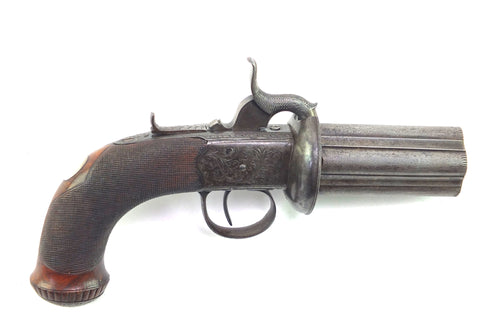 Percussion Pepperbox Pistol, Five Barrel by Osbourn & Jackson, rare. SN 8933