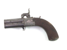 Load image into Gallery viewer, Percussion Pistols by J. Beattie comprising a transitional revolver in 100 bore and a turnover pistol in 54 bore. SN 8723
