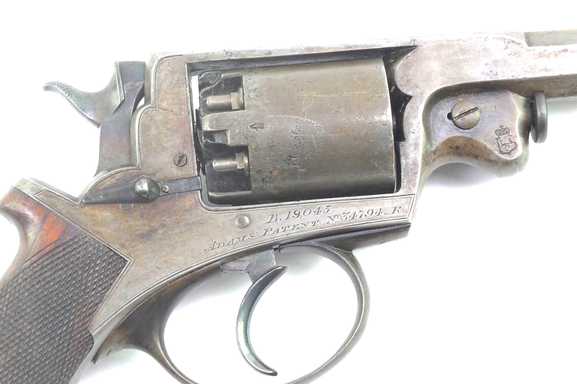 Adams Revolver Reproduction Beaumont Adams Percussion Revolver 54 Bore. SN 9019 – West Street Antiques