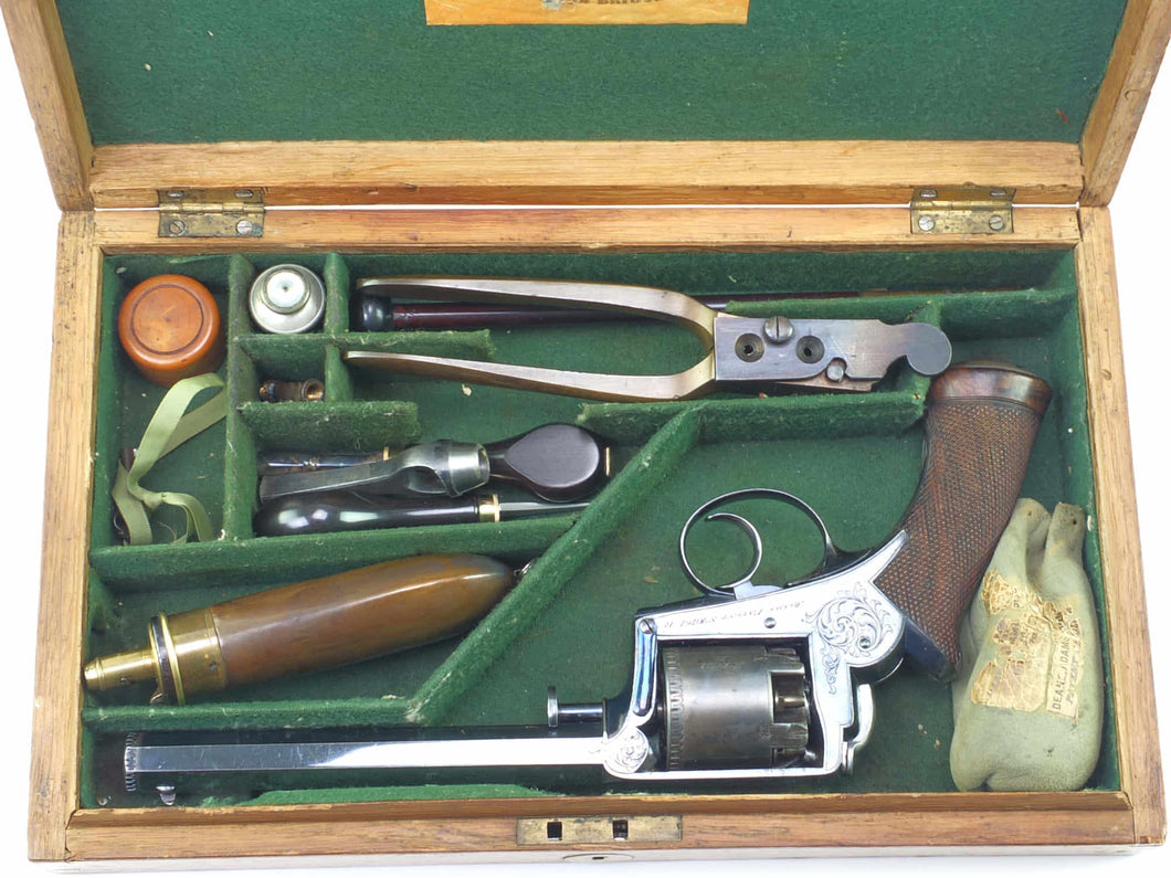 Percussion Revolver 54 Bore Cased Adams 1851. SN 8697