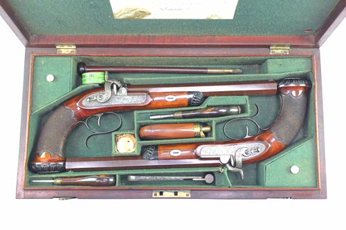 Percussion Target Pistols by Joseph Lang, fine cased pair. SN 8949