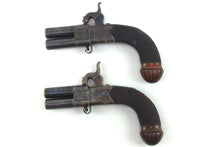 Load image into Gallery viewer, Percussion Turnover Pistols by Isaac Riviere, Fine Cased Pair. SN 8985
