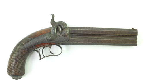 Percussion Over & Under Pistol by J. Egg.  SN 8707
