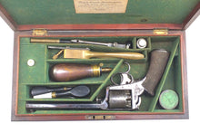 Load image into Gallery viewer, Tranter Patent First Model Self-Cocking Percussion Revolver 50 Bore, fine, rare, cased. SN X2032.
