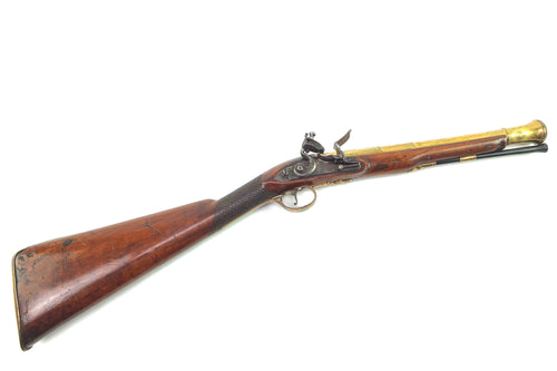 Flintlock Pillow Blunderbuss by Edward Bond Brass Barrelled, very fine, near mint. SN 8960