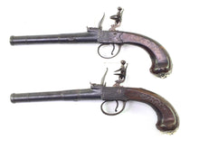 Load image into Gallery viewer, Rifled Pair of Queen Anne Boxlock Cannon Barrel Holster Pistols by T Richards. SN 8640
