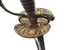 Load image into Gallery viewer, French Chiselled Iron Hilt With Gold Inlay Small Sword. SN 8575
