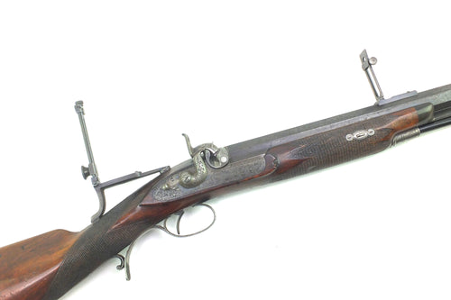 Sporting Match Percussion Rifle .451 by John Dickson & Son with Barrel by James McCririck Ayr, fine, cased. SN X2058