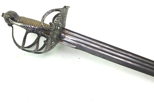 Officers Mortuary Hilted Back Sword, fine, English Civil War. SN 8935