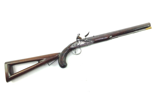 Twigg Flintlock Rifled Pistol Carbine, rare.  SN 8546