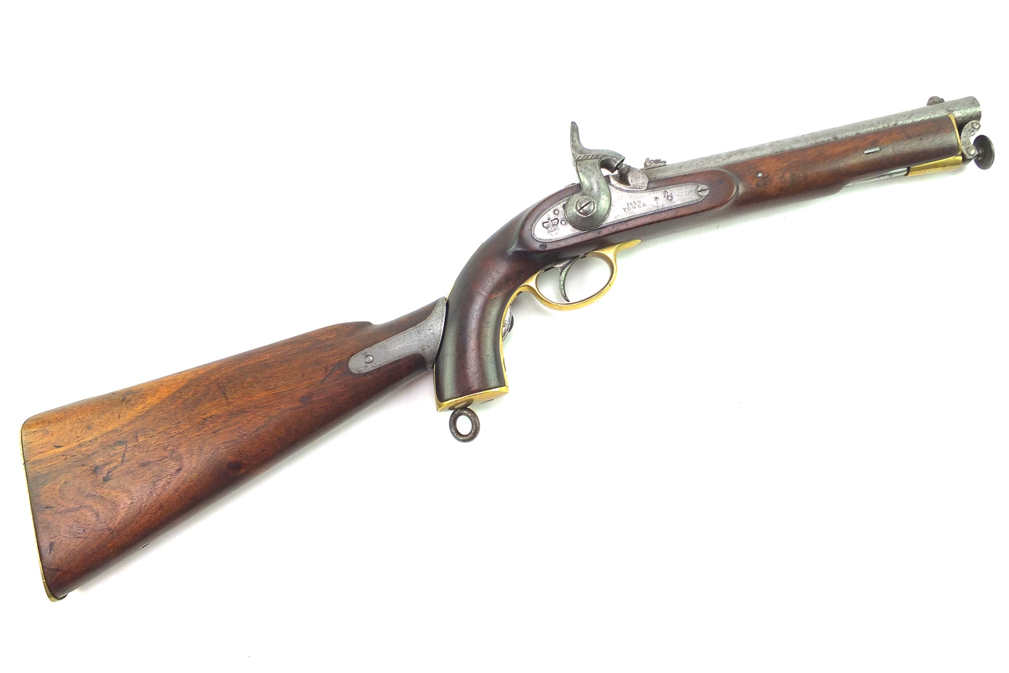1856 Pattern Yeomanry Rifled Percussion Cavalry Pistol with Shoulder S ...
